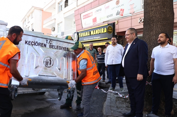 Özarslan sözünü tuttu, ilk konteynerler Giresun Caddesi’ne konuldu